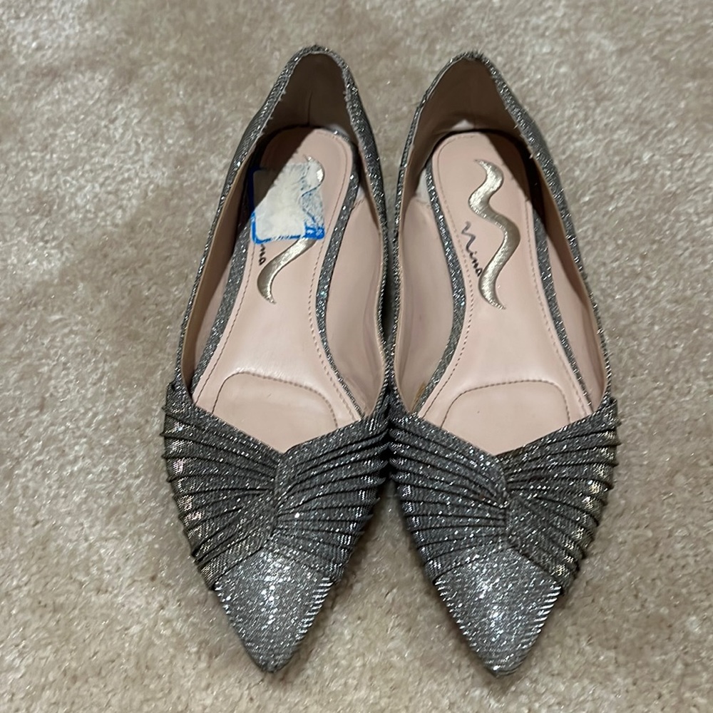 Holiday season sparkly metallic flats size 37